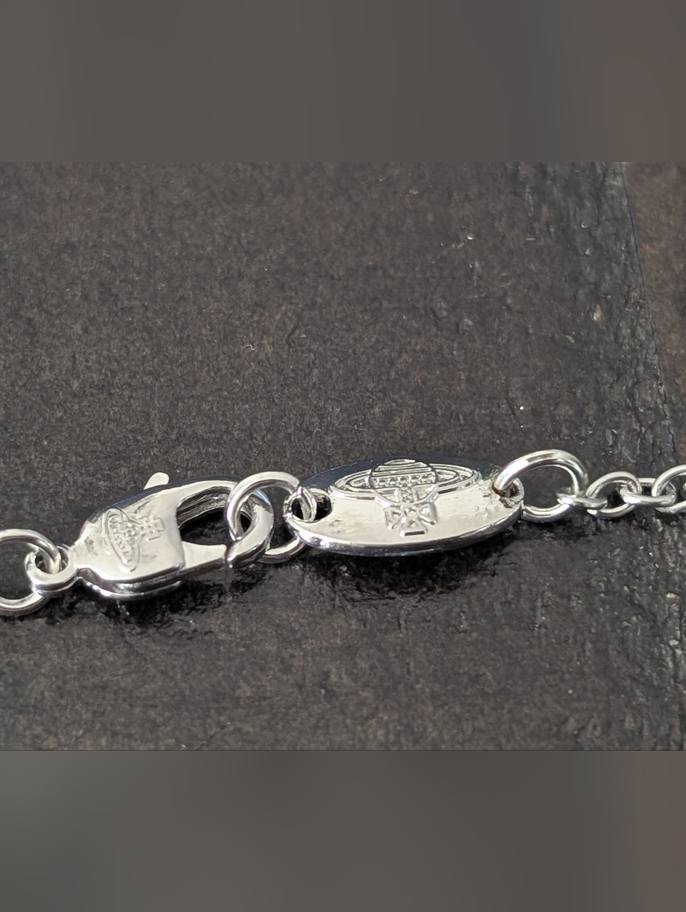 Vivienne Westwood Silver Bow Pendant Necklace with Sparkling Stones - Picture 7 of 10